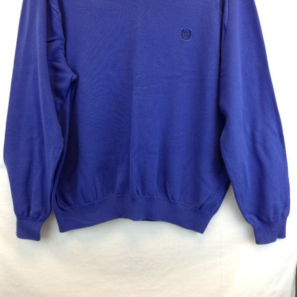 Ralph Lauren Chaps Blue Knit Sweater Pullover Chest Logo - Picture 2 of 10